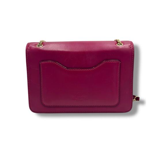 Rockstud Demilune small cross body bag In Camelia Red - Picture 13 of 16